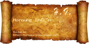 Hornung Irén névjegykártya